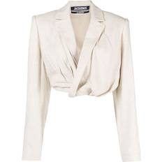 Beige Blazers Jacquemus Beige Le Chouchou 'La Veste Bahia Courte' Blazer Light Beige FR