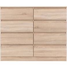 SECONIQUE Malvern 8 Sonoma Oak/Brown Chest of Drawer 122x100cm