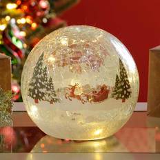 Battery Operated Santa Sleigh Crackle Ball Christmas Tree Ornament