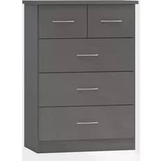 Grey Chest of Drawers SECONIQUE Nevada 3 plus 2 Chest of Drawer