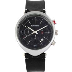 Breed tempest chronograph leather-band w/date black