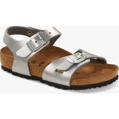 Birkenstock Children's Rio Double Strap Sandals Electric Metallic Silver