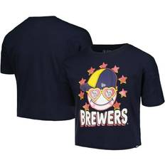 New Era Girls Youth Navy Milwaukee Team Half Sleeve T-Shirt