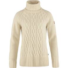 Fjällräven Övik Cable Knit Roller Neck W - Chalk White