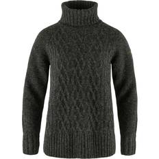 Fjällräven Övik Cable Knit Roller Neck W - Dark Grey