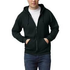 Gildan Men's Fleece Zip Hoodie Sweatshirt - Black