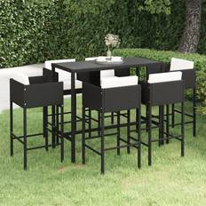 Black Outdoor Bar Sets vidaXL 7 Poly Outdoor Bar Set