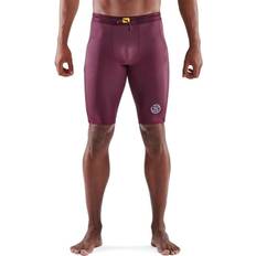 Men - Red Tights Skins Series-3 Men's Half Tights - Burgundy