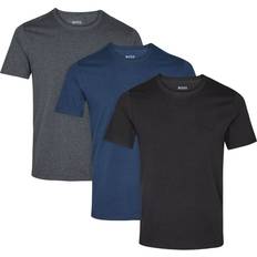 Round Tops Hugo Boss Logo-Embroidered T-shirts 3-pack - Black/Grey/Blue