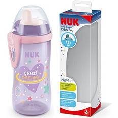 Best Cups Nuk Kiddy Cup Night Toddler Cup 12 Months 300 ml Leak-Proof Toughened Spout Glow in The Dark Clip & Protective Cap BPA-Free P