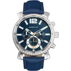 Morphic Blue M89 Series Chronograph Leather-Band w/Date