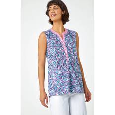 Roman Sleeveless Floral Print Top