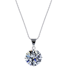 Carat London Basics Pendant Necklace - White Gold/Transparent