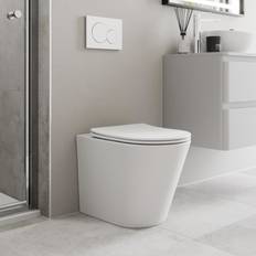 Soft/Slow Close Water Toilets Affine Back to Wall Rimless Toilet & Soft Close Seat Matt White