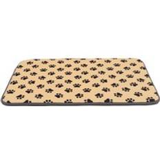 Groundlevel Paw Print Memory Foam Pet Mat Cream 50x80cm