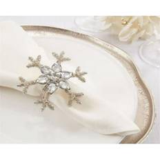 Grey Napkin Rings Saro Lifestyle Beaded Snowflake Napkin Ring 4