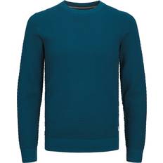 Jack & Jones Atlas Round Neck Knitted Sweater - Blue/Sailor Blue