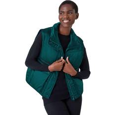 Turquoise - Women Vests Roman Pocket Detail Quilted Gilet