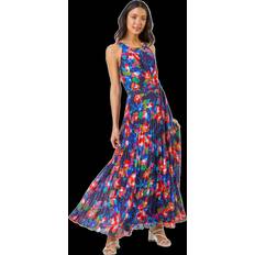 Roman Floral Print Pleated Maxi Dress