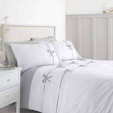 Catherine Lansfield Milo Bow Duvet Cover White (230x220cm)