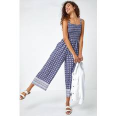 Roman Border Print Culotte Jumpsuit