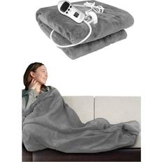 Groundlevel Fleece heated electric blanket Silver Silver