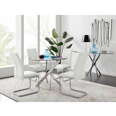 Novara White Dining Set 100cm 5pcs