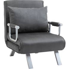 Silver/Chrome Office Chairs Homcom Portable Grey/Silver Office Chair 80cm