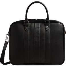 Silver Briefcases Ted Baker Waymon House Check PU Document Bag - Black