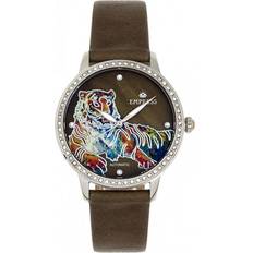 Empress Diana Automatic Engraved MOP Leather-Band