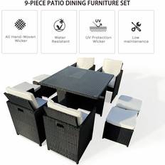 Furniture One 8 Rattan Patio Dining Set