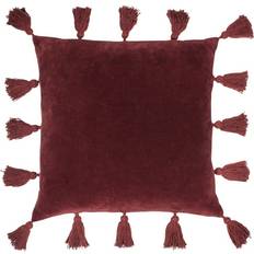 Furn Medina Velvet Tasselled Berry Complete Decoration Pillows Red (45x)