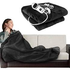 Groundlevel Fleece heated electric blanket Charcoal Grey