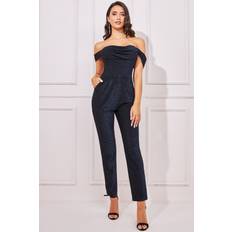 Goddiva Lurex Cowl Neck Jumpsuit