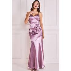 Goddiva Cowl Back Satin Maxi Dress