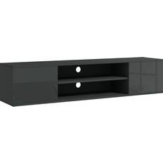 Grey TV Benches Homcom Floating Stand Cabinet TV Bench