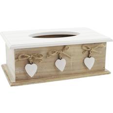 Wood Tissue Box Covers "white heart" kiste