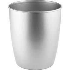 mDesign Small Steel Round Trash Can Bucket