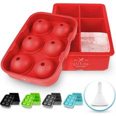 Red Ice Cube Trays Zulay Kitchen Silicone Square Mold Ball Mold Ice Cube Tray