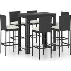 Black Outdoor Bar Sets vidaXL 7 Poly Outdoor Bar Set