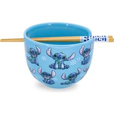 Silver Buffalo Disney Lilo & Stitch Japanese Ceramic Set 20-Ounce Ramen Breakfast Bowl