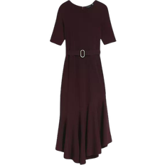 Ruffles - Solid Colours Dresses Ted Baker Samalee Ruffled Hem Knitted Midi Dress - Dark Red