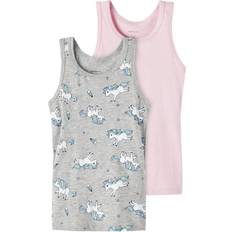 Spandex Tank Tops Children's Clothing Name It Baby Tank Top 2-pack - Grey Melange