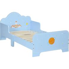 ZONEKIZ Kids Toddler Bed with Rocket & Plants Patterns 29.1x56.3"