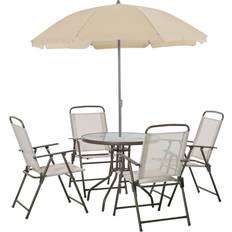 Round Patio Dining Sets Garden & Outdoor Furniture OutSunny 6-Piece 84B-688 Patio Dining Set, 1 Table incl. 4 Chairs