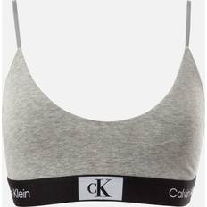 Calvin Klein Cotton-Blend Jersey Bralette Grey