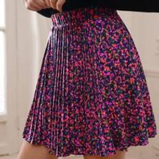 Loose Skirts Shein Ditsy Floral Print Pleated Skirt