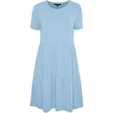 Vero Moda Filli Calia Short Sleeved Mini Dress - Blue Bell