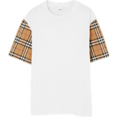 Burberry Check Sleeve T-shirt - White