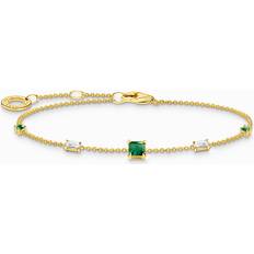 Gold Plated Bracelets Thomas Sabo Charming Bracelet - Gold/Emerald/Transparent